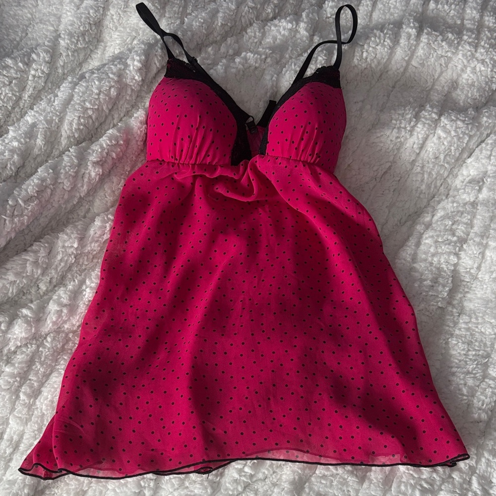 Pink Polka Dot Mini Dress